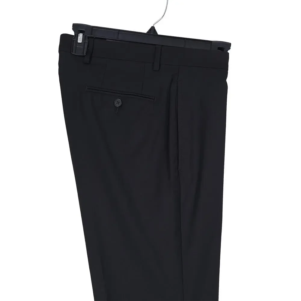 Calvin Klein Mens Slim Fit Dress Pants 35x30 Black Solid Stretch Micro Twill NWT